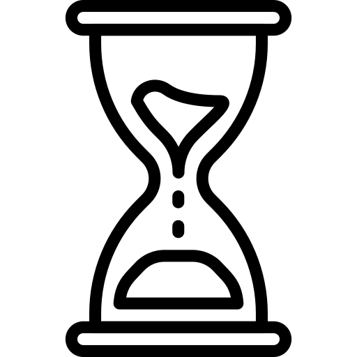 Hourglass icon representing the passage of time, emphasizing urgency and the importance of deadlines in the surrounding content.
