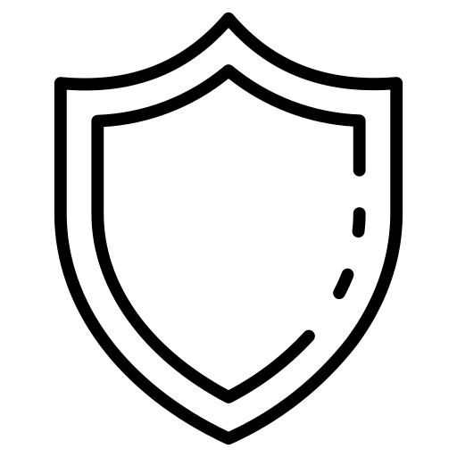 Shield icon representing protection and security. It visually emphasizes concepts of safety and assurance in a security context.